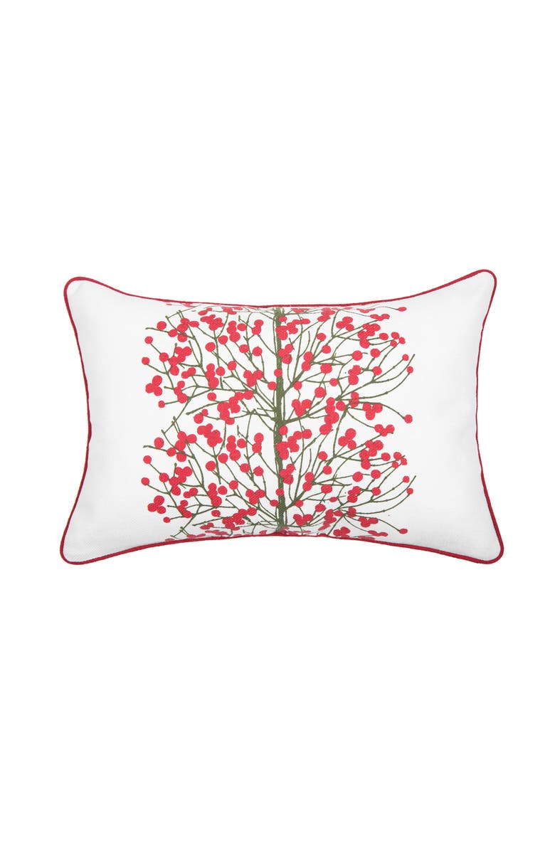 C&F Home Berries Tree Printed Christmas Throw Pillow, 13" x 20", Main, color, Red