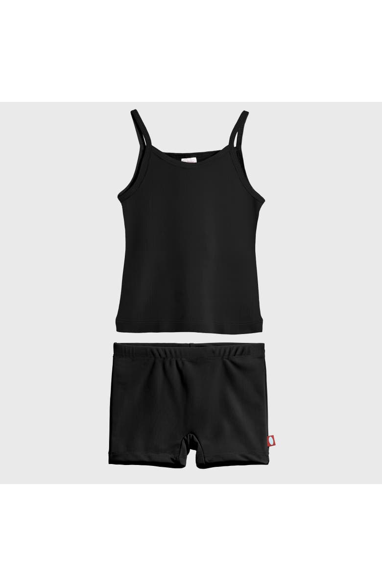 City Threads USA-Made Girls UPF 50+ Swim Cami & Boy Short 2-Piece Set, Alternate, color, Black