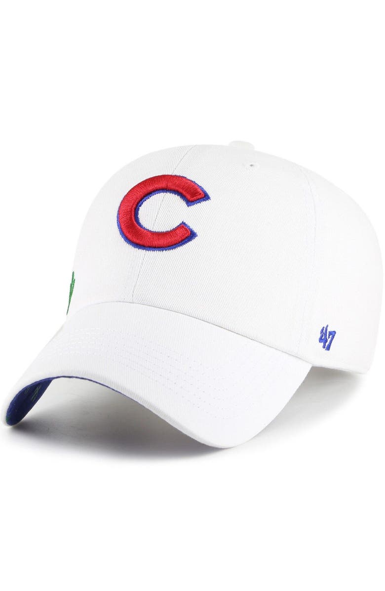 '47 Women's '47  White Chicago Cubs Spring Training Confetti Icon Clean Up Adjustable Hat, Alternate, color, 