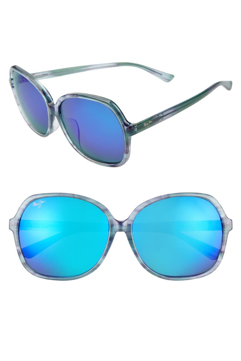 Taro 59mm PolarizedPlus2® Round Sunglasses, Main, color, AQUAMARINE/ BLUE HAWAII