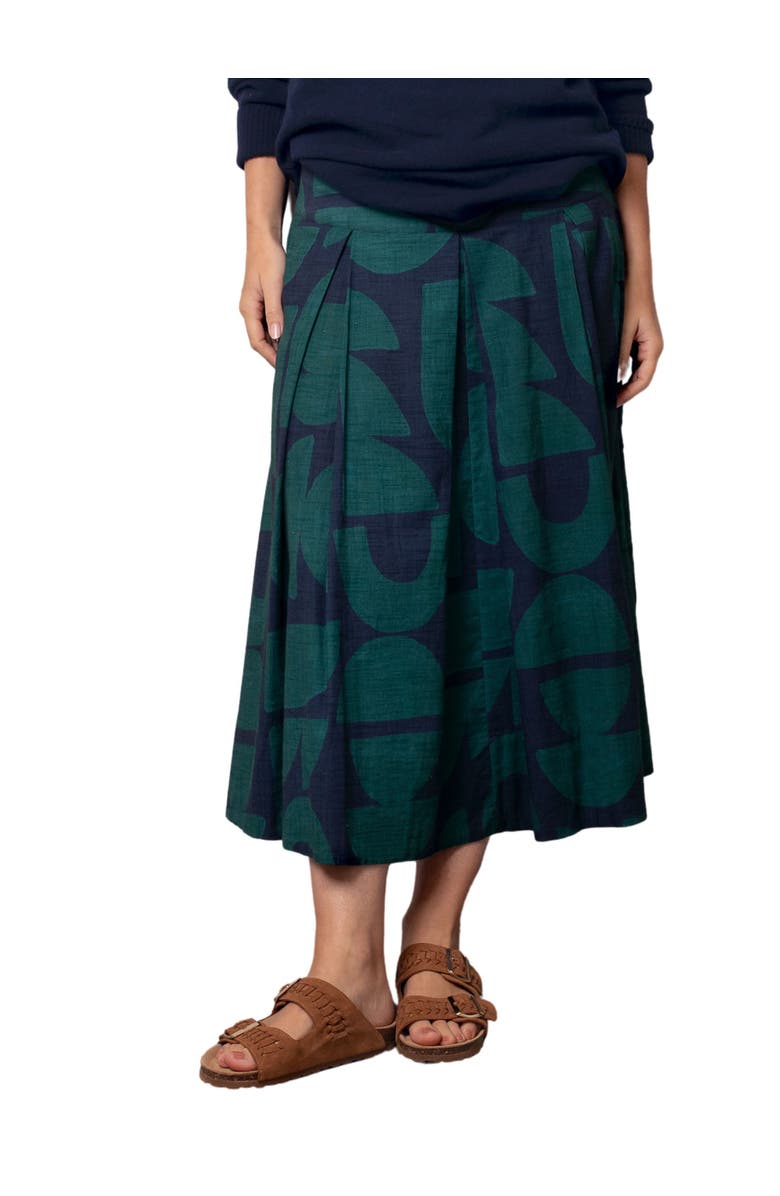 Celtic & Co. Box Pleated Midi Skirt, Main, color, Geo Shapes