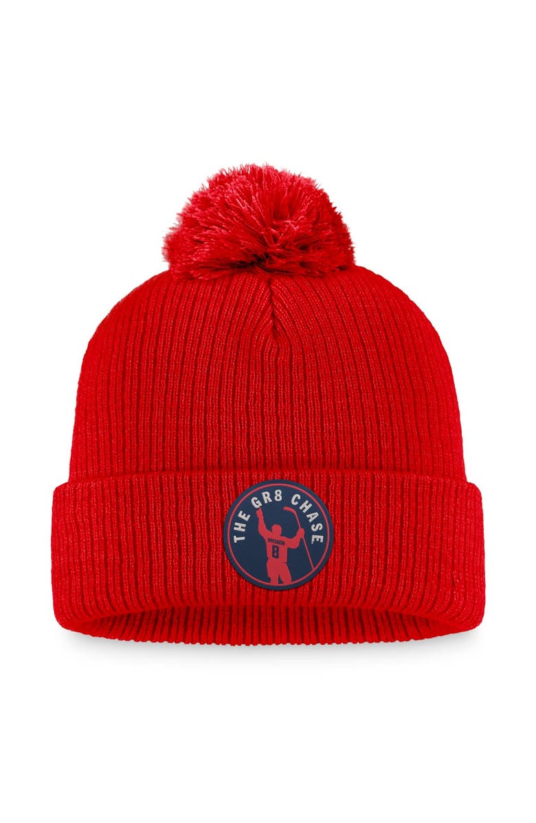 FANATICS Men's Fanatics Branded Alexander Ovechkin Red Washington Capitals 802 Career Goals  Cuffed Knit Hat With Pom, Main, color, 