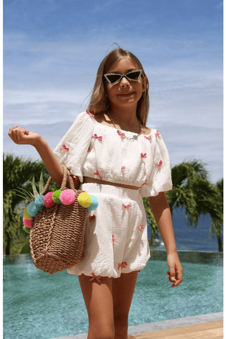 Hailey Bow Bubble Set, Alternate, color, White