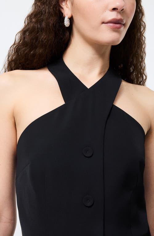 French Connection Harry Suiting Crisscross Halter Top In Black