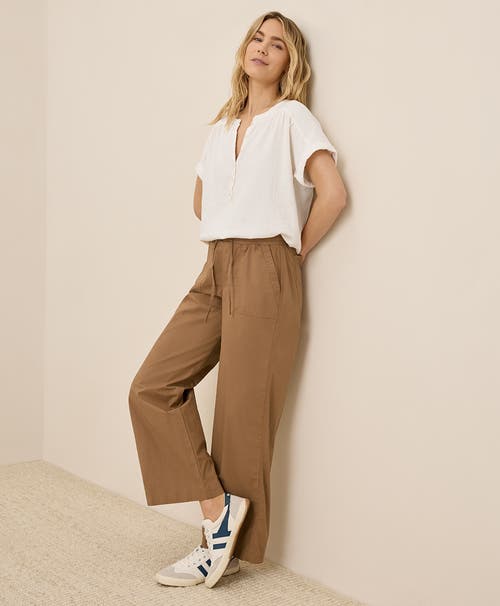 Pact Organic Cotton Monterey Poplin Wide Leg In Brown