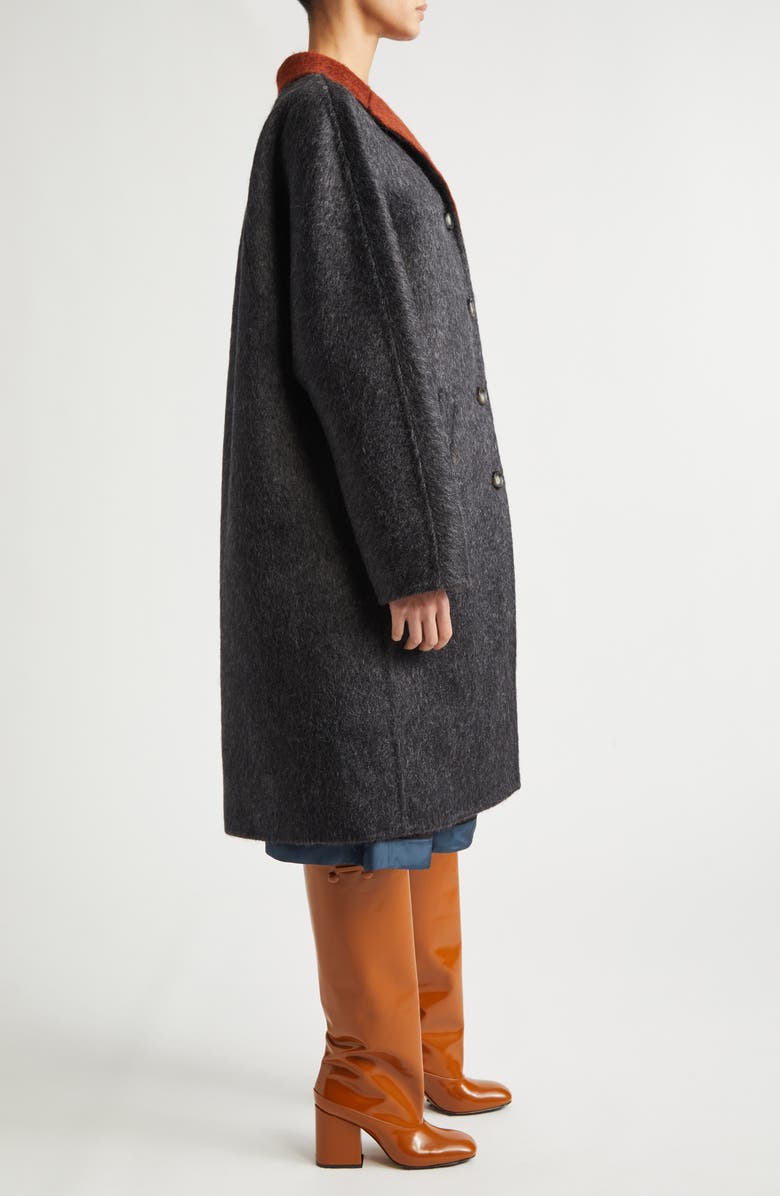 Marni Double Splittable Virgin Wool & Mohair Blend Coat, Alternate, color, Ryn80 Granite