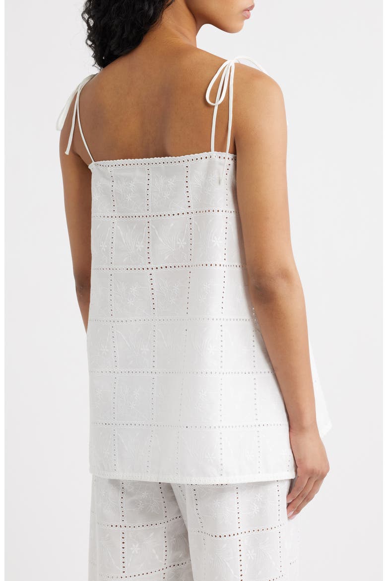 Mora Broderie Anglaise Tie Shoulder Top, Alternate, color, BRODERIE WHITE
