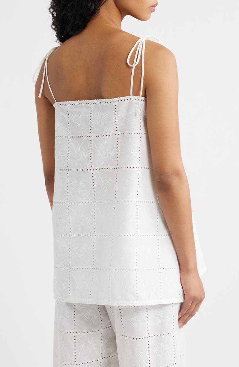 Faithfull the Brand Mora Broderie Anglaise Tie Shoulder Top, Alternate, color, Broderie White