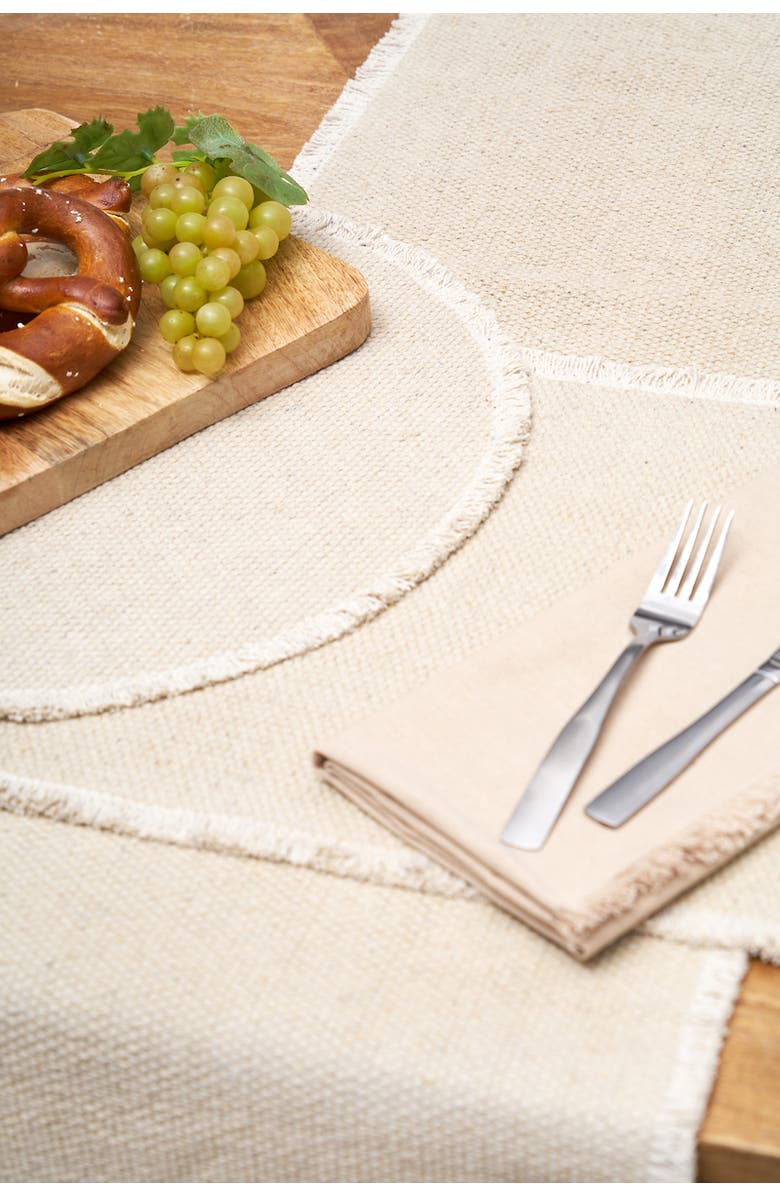 C&F Home Fringed Sand Table Runner 14" x 72", Alternate, color, Beige