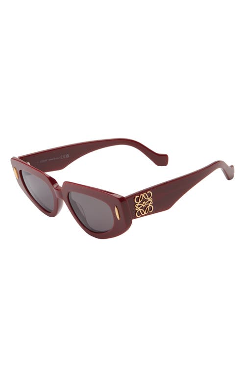Loewe Anagram 51mm Geometric Sunglasses In Burgundy