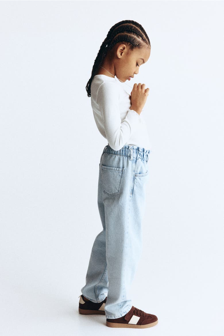 Relaxed Paper Bag Jeans, Alternate, color, Light denim blue