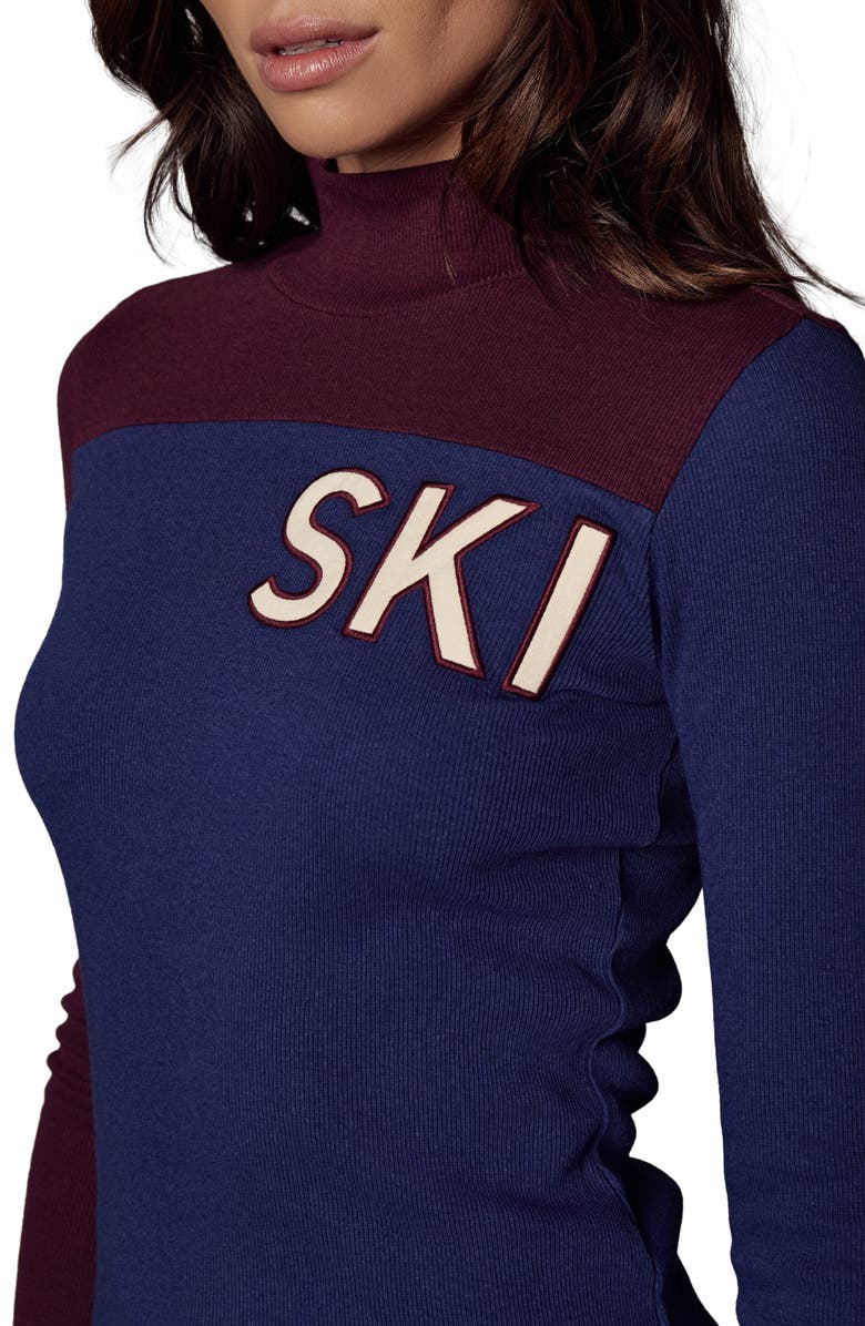 Alp N Rock Fallon Mock Neck Rib Top, Alternate, color, Deep Blue