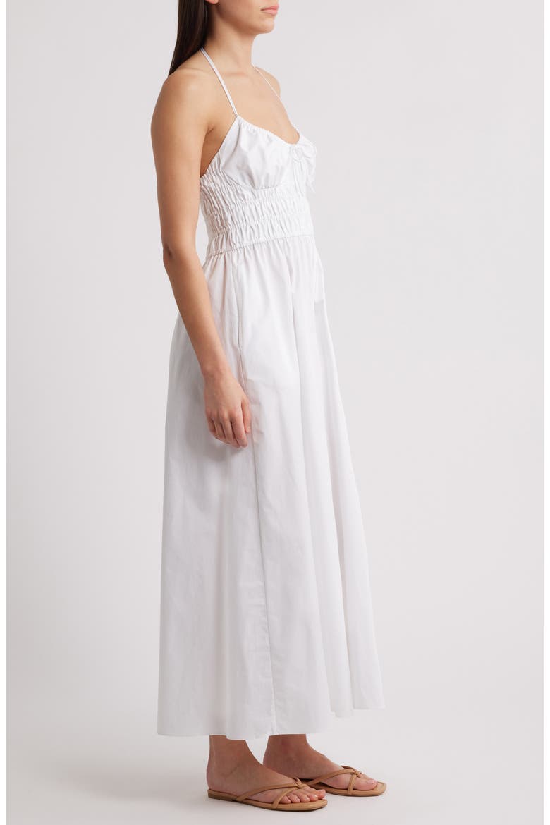 The Lolita Smocked Cotton Cover-Up Halter Dress, Alternate, color, OPTIC WHITE
