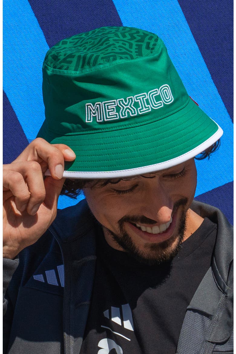 Mexico Fan Bucket Hat, Alternate, color, BOLD GREEN/ DARK GREEN/ WHITE