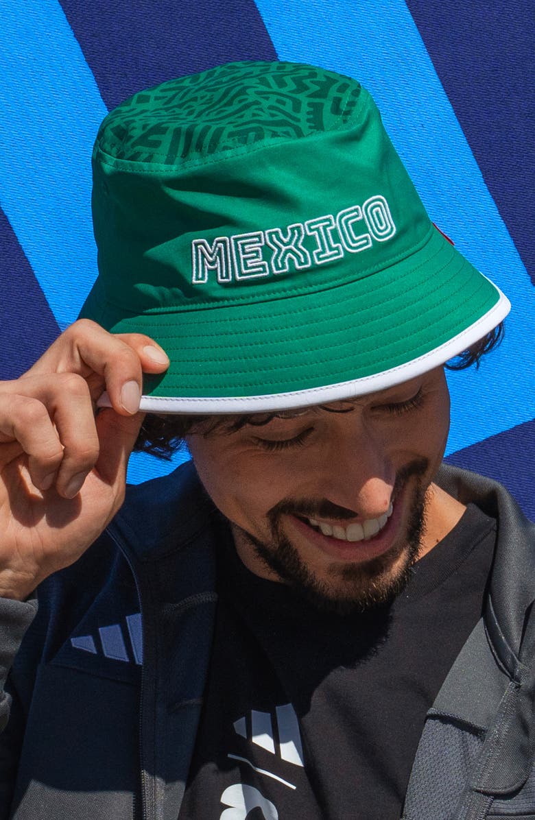adidas Mexico Fan Bucket Hat, Alternate, color, Bold Green/ Dark Green/ White