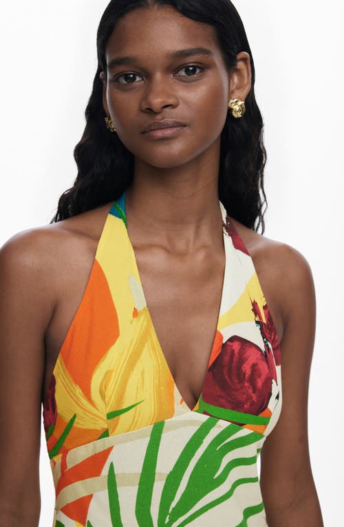 Desigual Fitted Cover-up Minidress In Light Beige