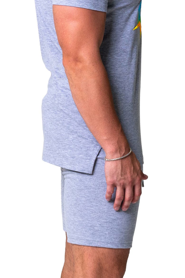 Neon Graphic Drawstring Shorts, Alternate, color, GREY