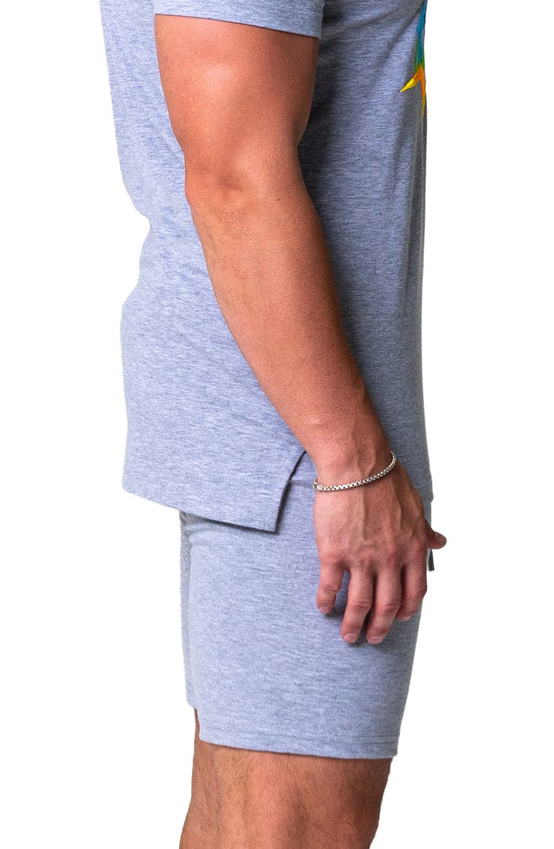 Maceoo Neon Graphic Drawstring Shorts, Alternate, color, Grey