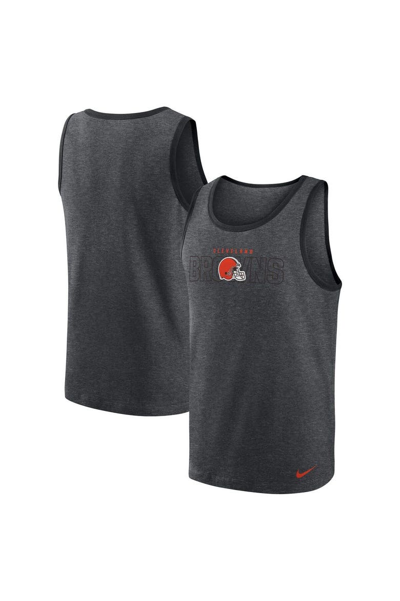 Men's Nike Heathered Charcoal Cleveland Browns Tri-Blend Tank Top, Main, color, Heather Charcoal