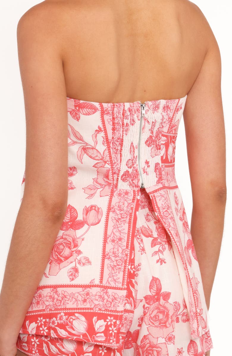 Petal & Pup Rosemarie Border Print Strapless Top, Alternate, color,