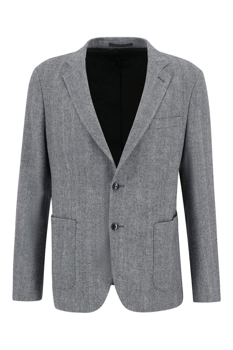 Sutherland Wool Blend Herringbone Flannel Sport Coat, Alternate, color, GREY