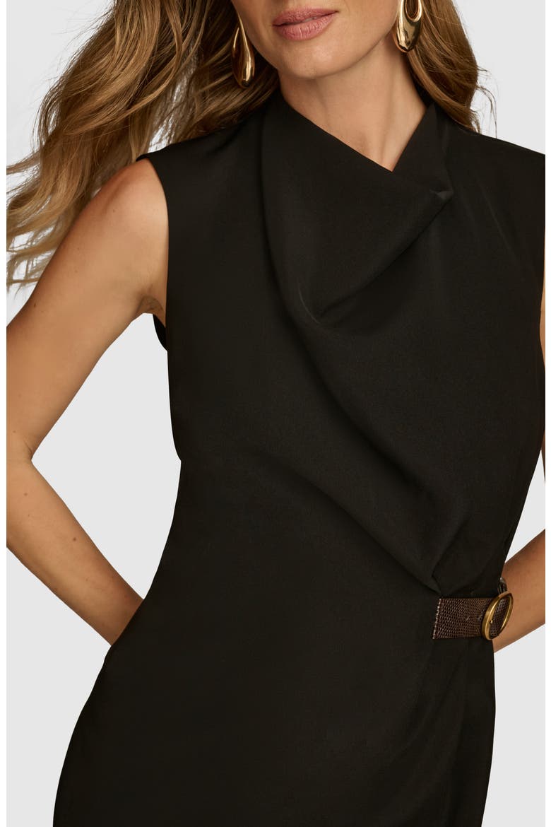 Side Belt Detail Sheath Dress, Alternate, color, BLACK