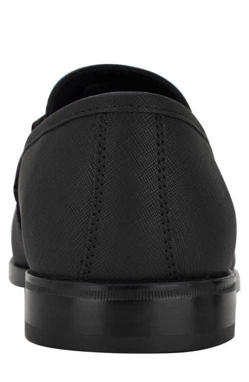 Guess Hollas Bit Penny Loafer In Blk01 - Black Saffiano Texture