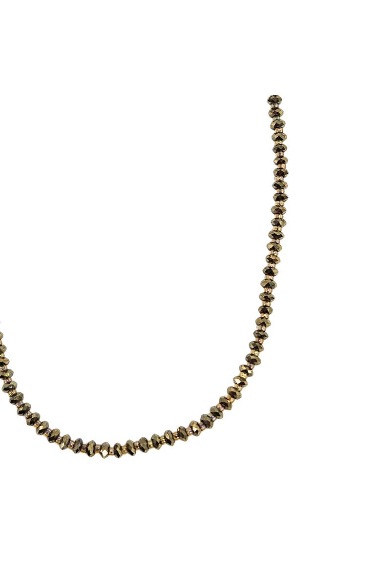 Beaded Pyrite Necklace, Alternate, color, bronze