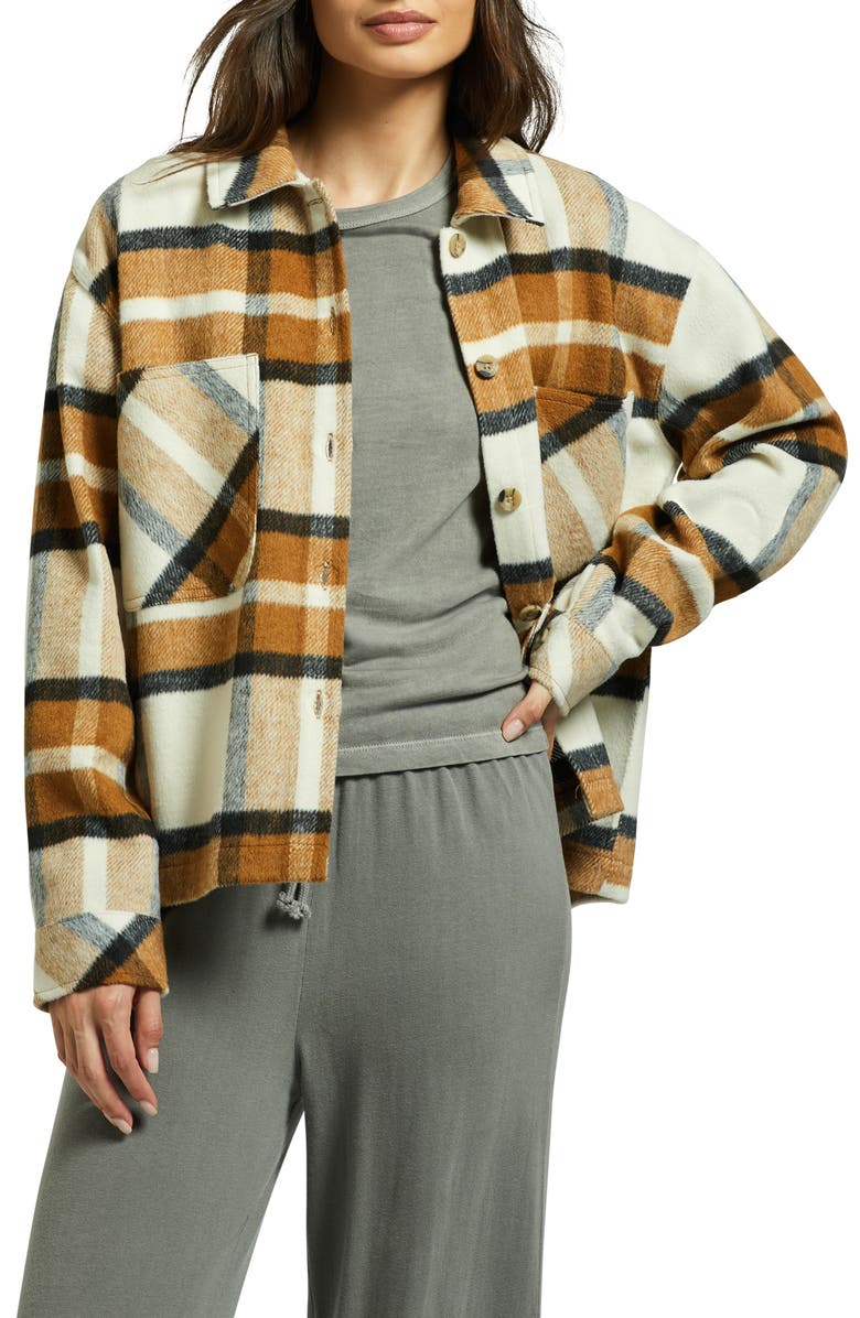 Brixton Bowery Plaid Flannel Button-Up Shirt, Main, color,