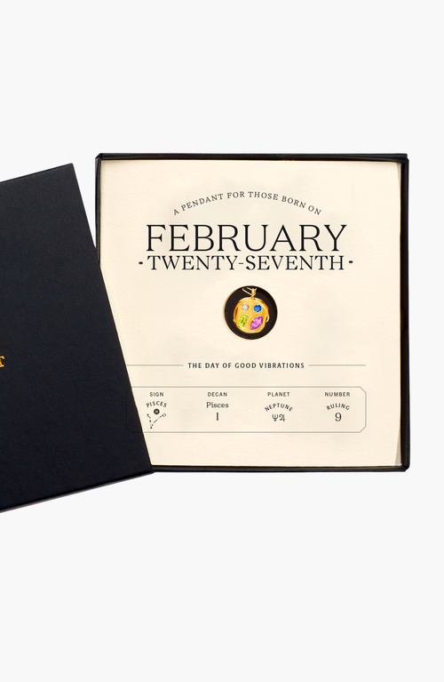 Birthdate Co. The February Birthdate Gold Pendant In February 27th - Gold