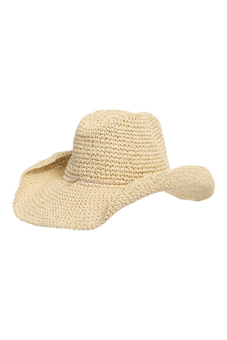 Charm Band Straw Cowboy Hat, Alternate, color, NATURAL