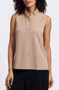 Foxcroft Tammy Ruffle Collar Crepe Sleeveless Top