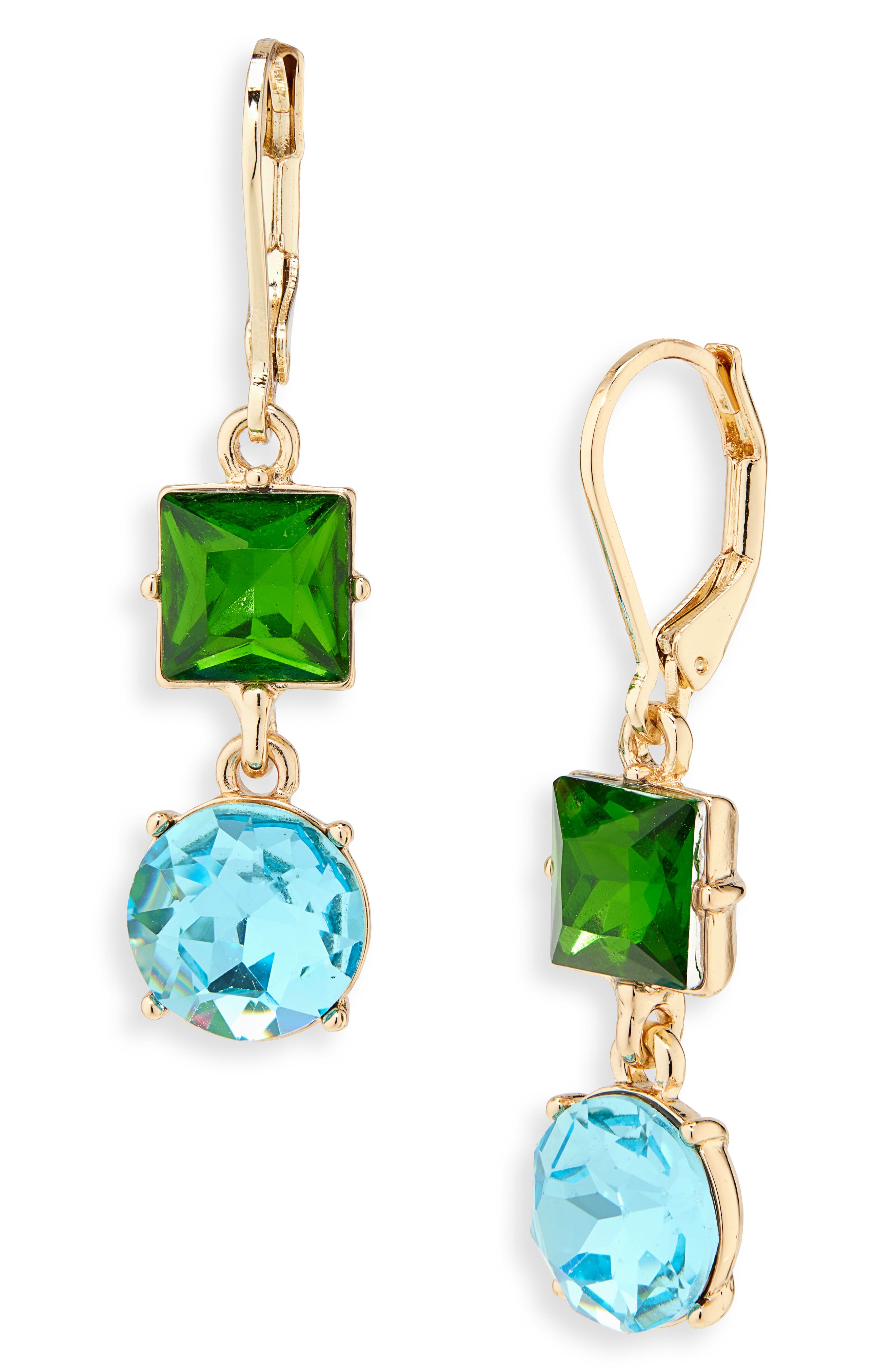 KARL LAGERFELD PARIS Mixed Crystal Double Drop Earrings (Women ...