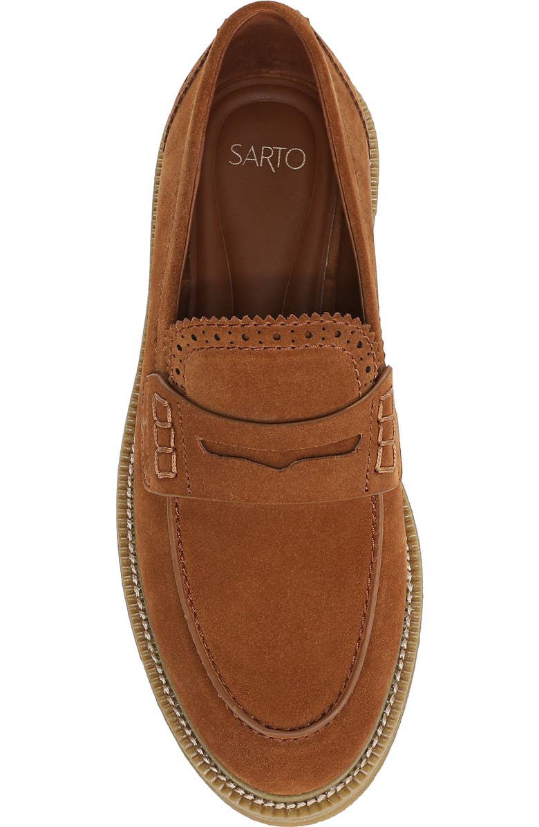 SARTO by Franco Sarto Leron Penny Loafer, Alternate, color, Saddle Brown