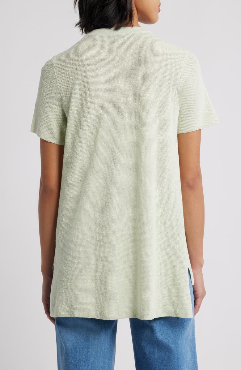 Eileen Fisher Short Sleeve Organic Linen Blend Tunic Sweater, Alternate, color, Mist
