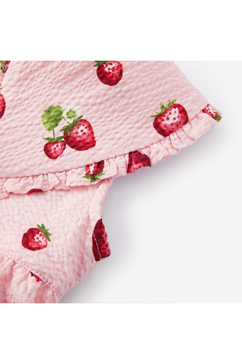 Ruffle Collar One Piece, Alternate, color, Strawberry