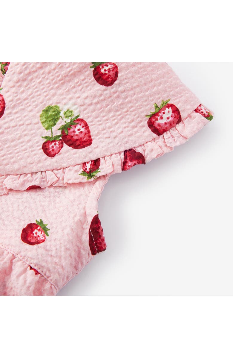 Milkbarn Ruffle Collar One Piece, Alternate, color, Strawberry