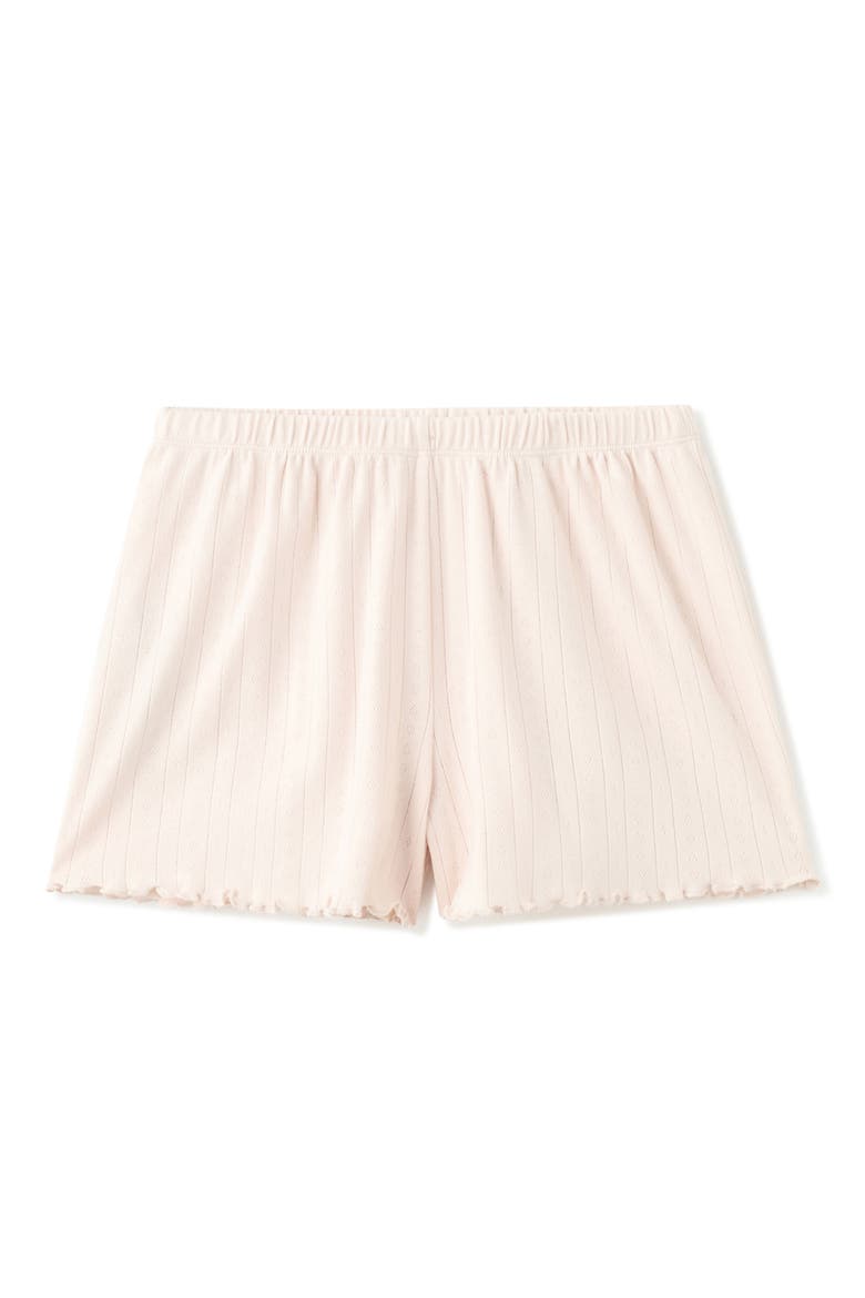Cotton Pointelle Pajama Shorts, Alternate, color, PINK