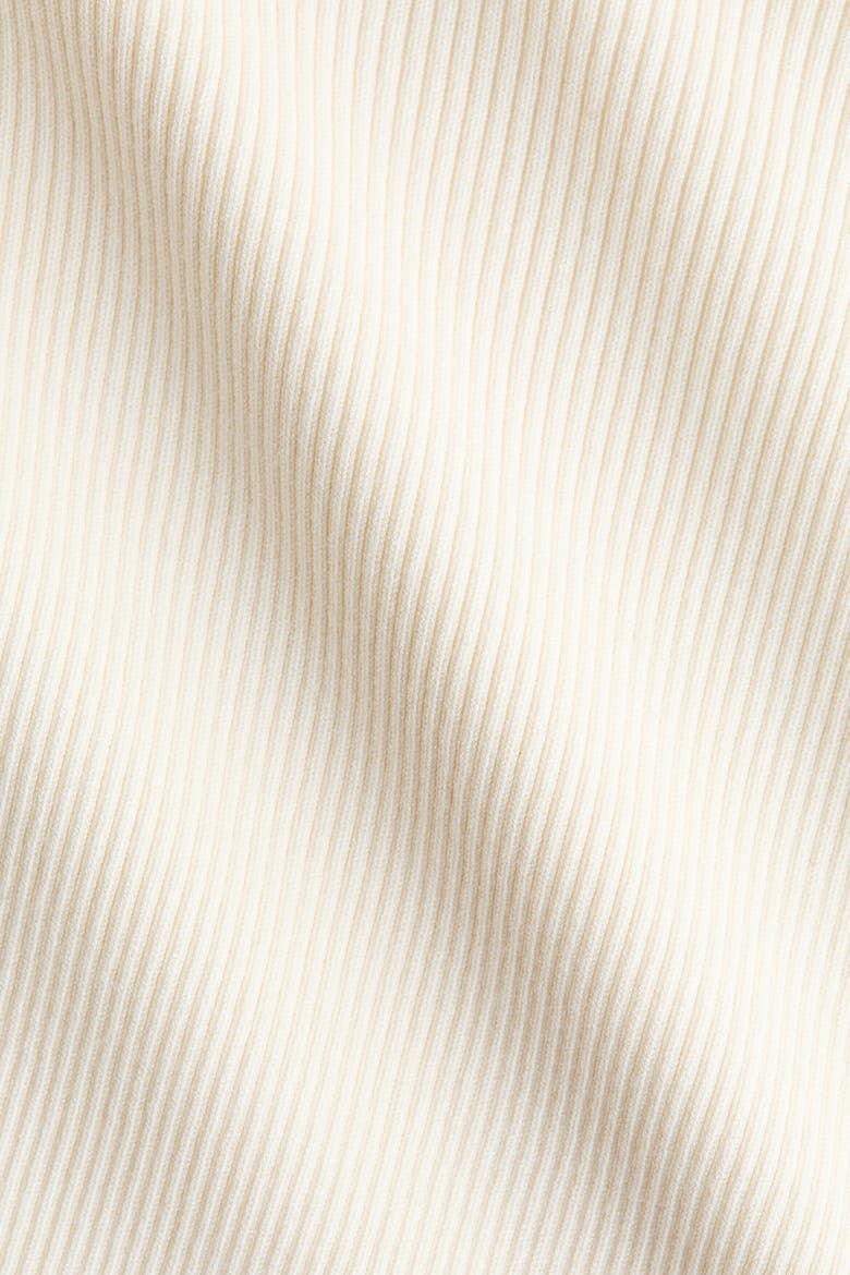 Lyocell-blend Rib-knit Mock Turtleneck Top, Alternate, color, Cream
