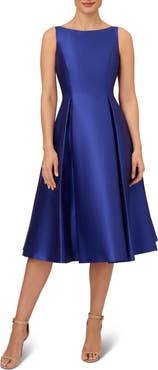 Adrianna Papell Sleeveless Mikado Fit & Flare Midi Dress