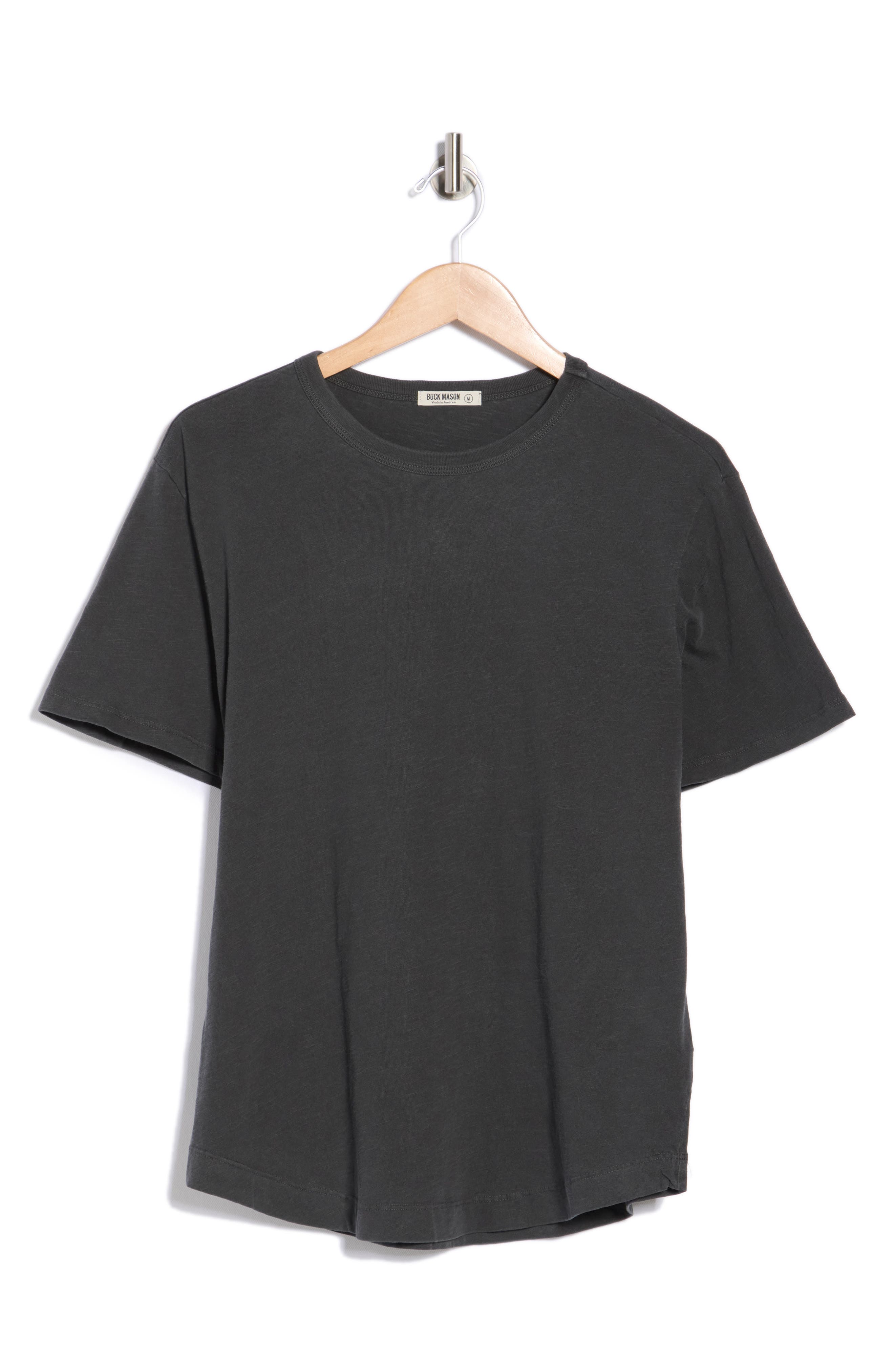 BUCK MASON Pima Cotton Slub Curved Hem T-Shirt