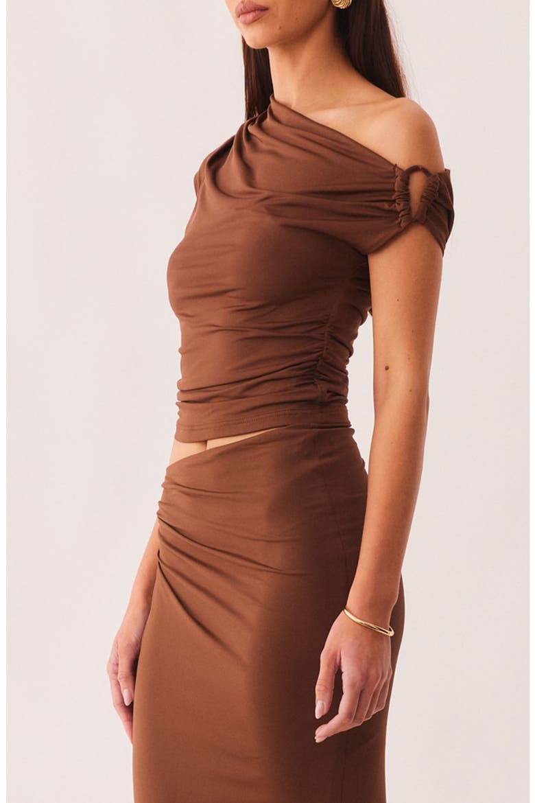 Amabel One-Shoulder Top, Alternate, color, MOCHA