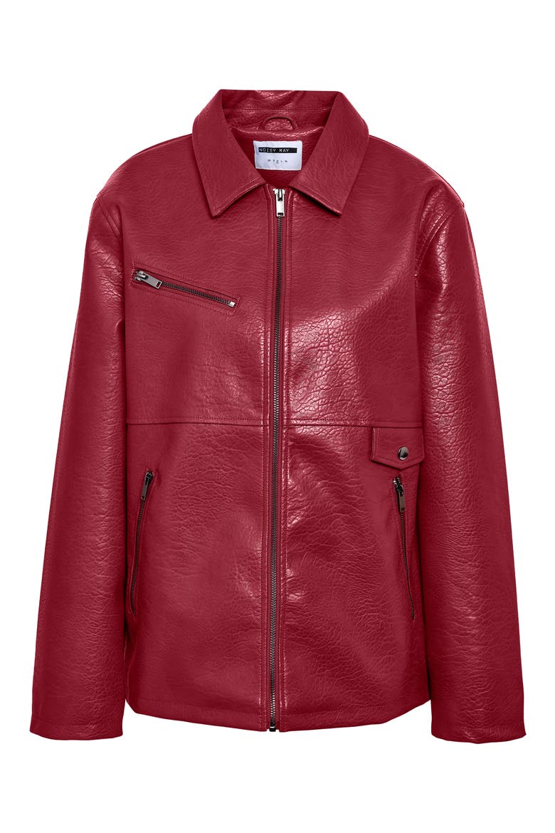 Gwen Faux Leather Jacket, Alternate, color, SPICED APPLE
