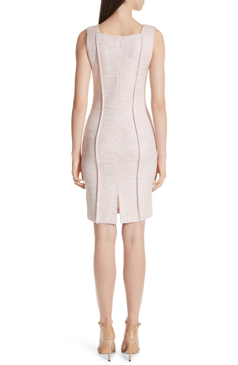 St. John Collection Belinda Knit Square Neck Dress, Alternate, color, 
