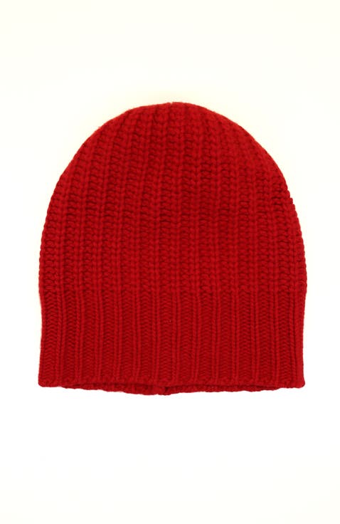 Ribbed Cashmere Knit Beanie