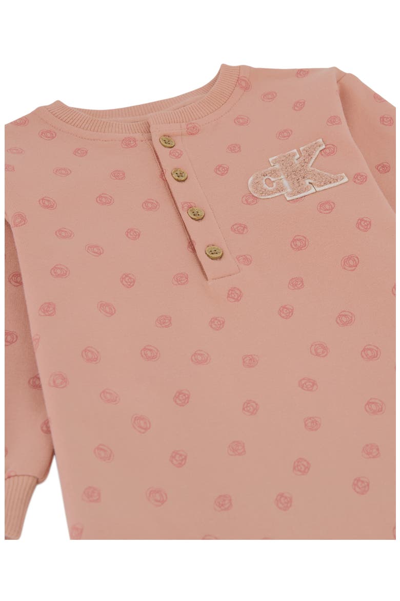 Chenille Logo Appliqué Long Sleeve Romper, Alternate, color, PINK