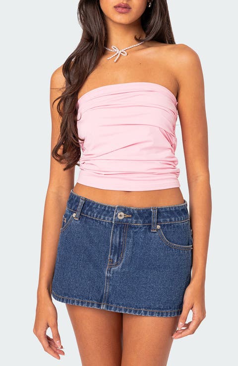 Isabella Ruched Strapless Tube Top