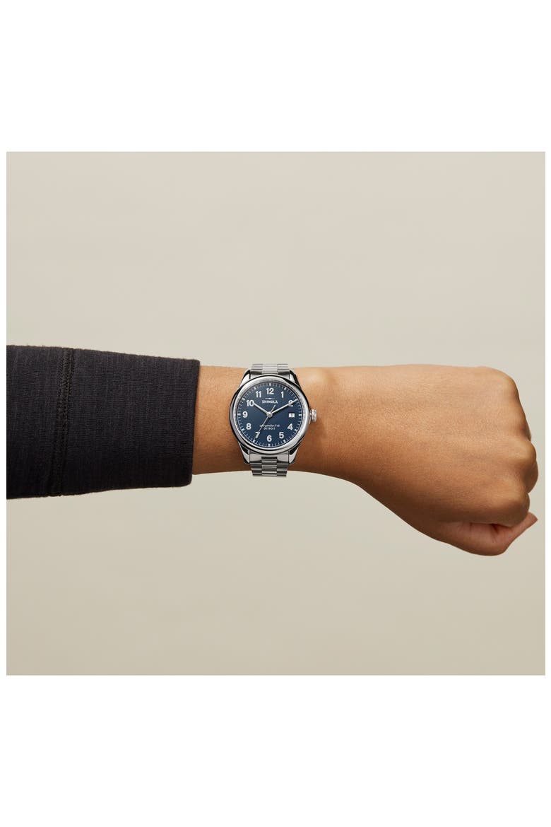 The Vinton Bracelet Watch, 38mm, Alternate, color, SILVER/ MIDNIGHT BLUE/ SILVER