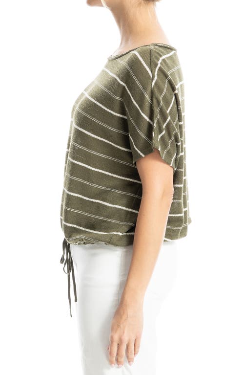 MAX STUDIO MAX STUDIO STRIPE DRAWSTRING T-SHIRT
