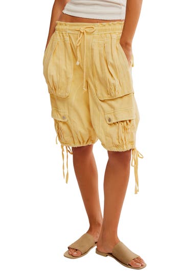 Free People Sundown Parachute Shorts In Yellow